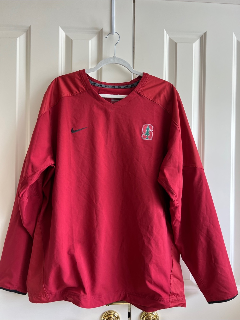Men’s Nike Red Stanford Pullover V Neck Windbreaker